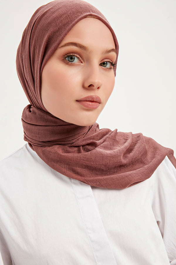 Ultra İnce Şal - Koyu Gül Kurusu
