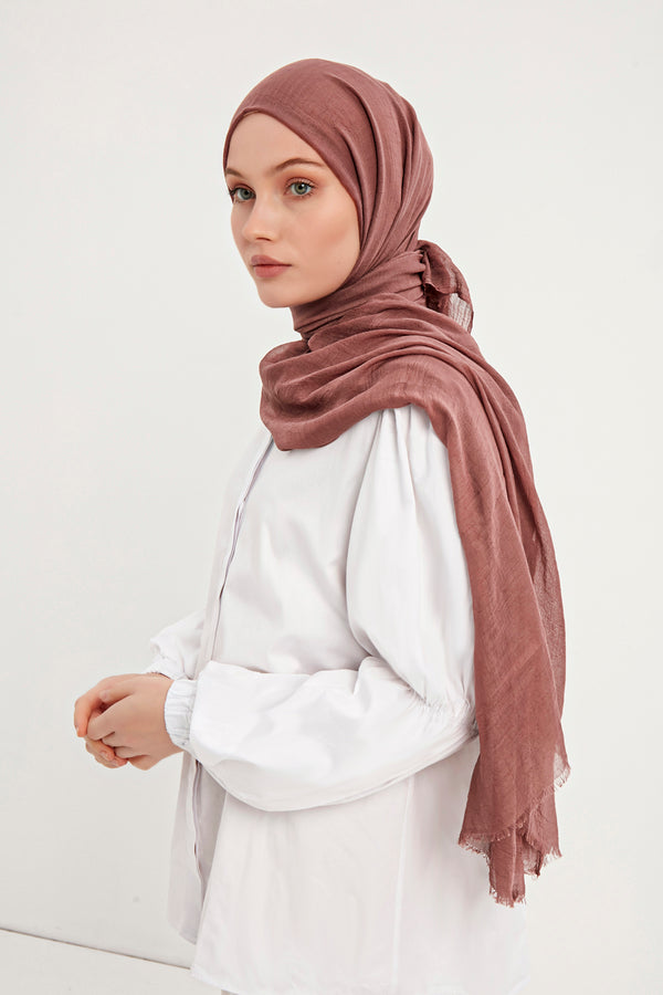 Ultra İnce Şal - Koyu Gül Kurusu