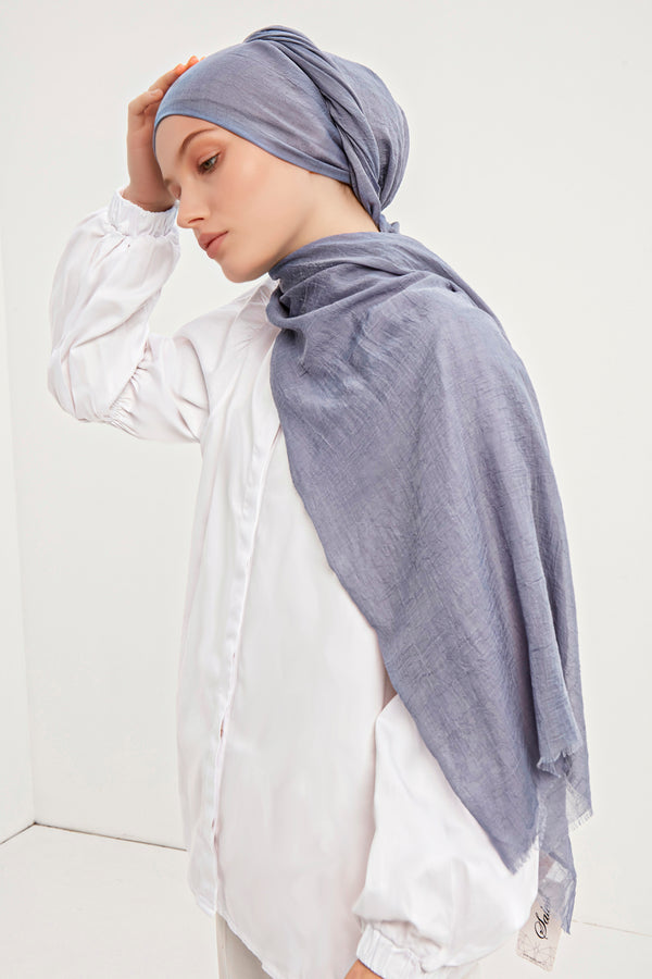 Ultra İnce Şal - Antrasit Mavi