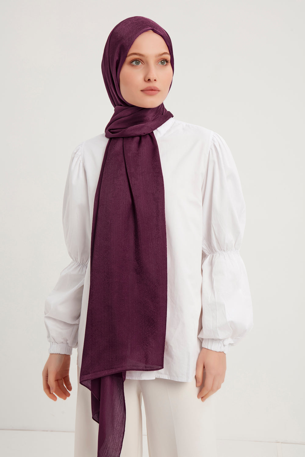 Abiye Şal - Patlıcan Moru