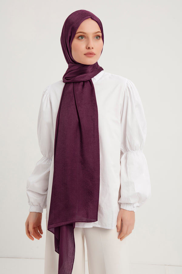 Abiye Şal - Patlıcan Moru