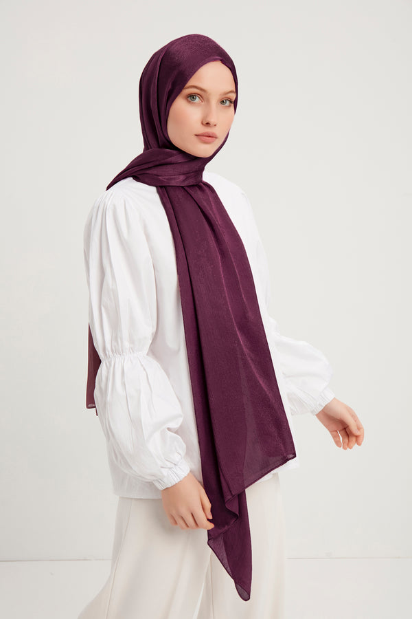 Abiye Şal - Patlıcan Moru