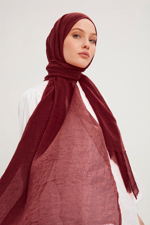 Ultra İnce Şal - Bordo