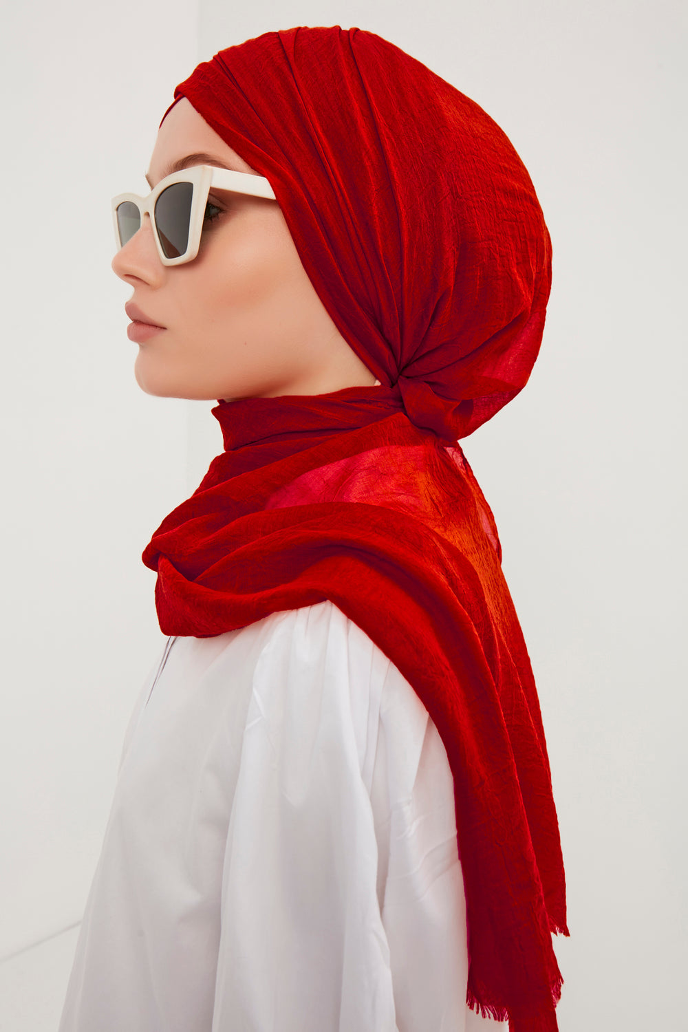Ultra İnce Şal - Kırmızı