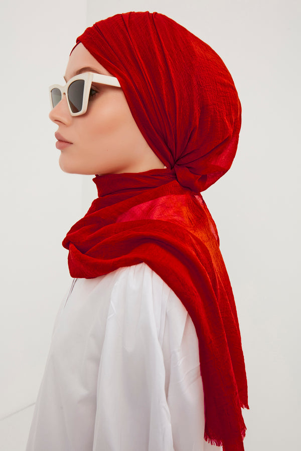 Ultra İnce Şal - Kırmızı