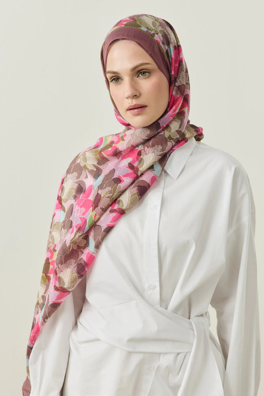 Tensel Şal - Lunera Desen - Pembe Gül
