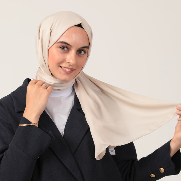 Düz Pamuklu Şal - Latte