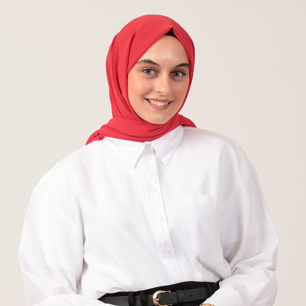 Şifon Şal - Kırmızı