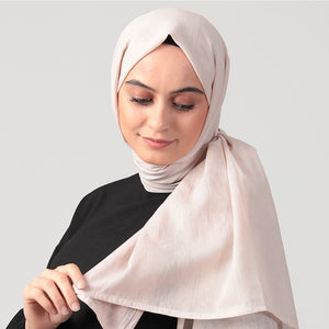 Spor Dikişli Taşlanmış Pamuk Şal - Toz Pembe
