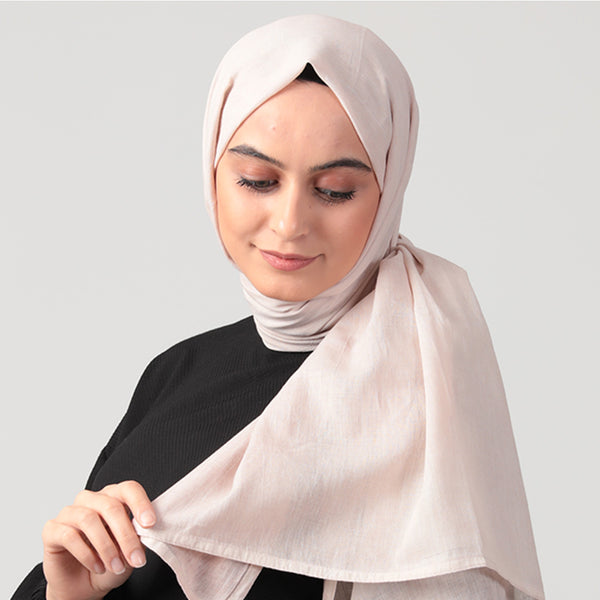 Spor Dikişli Taşlanmış Pamuk Şal - Toz Pembe