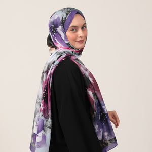 Pamuk İpek Şal - Hatmi Desen - Sümbül