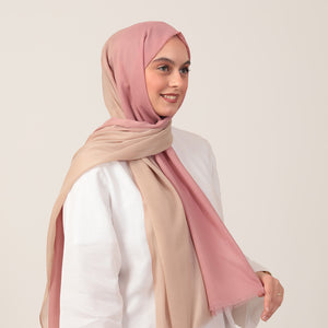 Degrade Şal - Koyu Pudra