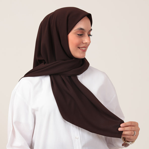 Medine İpeği Eşarp 110 X 110 Cm - Acı Kahve