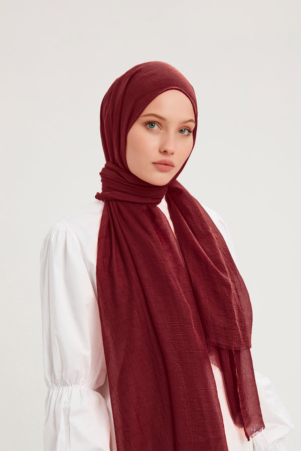 Ultra İnce Şal - Bordo
