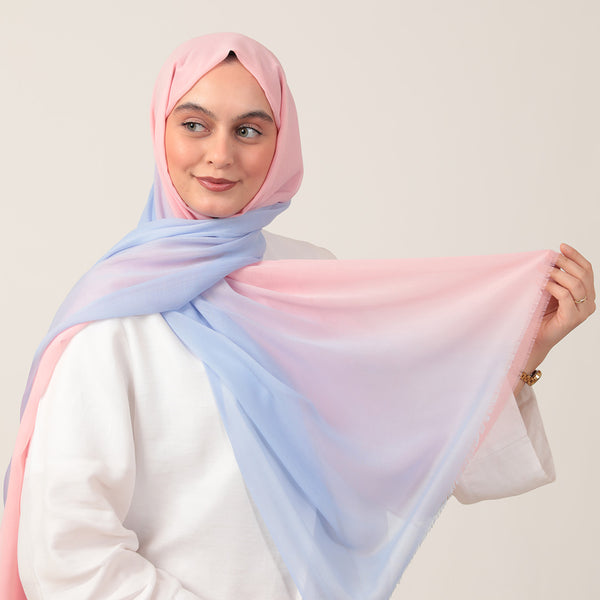 Degrade Şal - Pembe Mavi