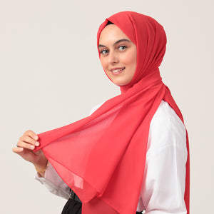 Şifon Şal - Nar Çiçeği