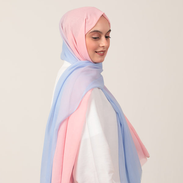 Degrade Şal - Pembe Mavi