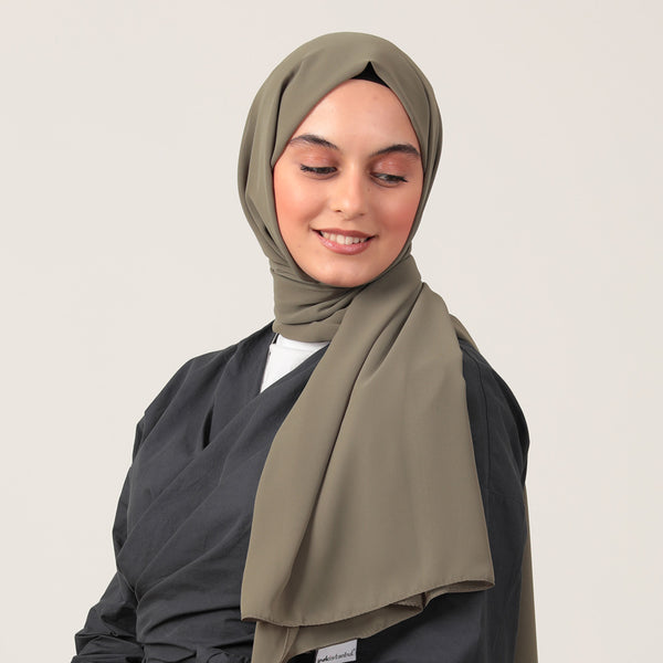 Şifon Şal - Ceviz Yeşili