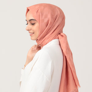 Pamuk Jakar Dama Desen Şal - Yavruağzı