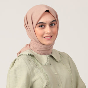 Yazlık Denim Eşarp - Açık Pudra