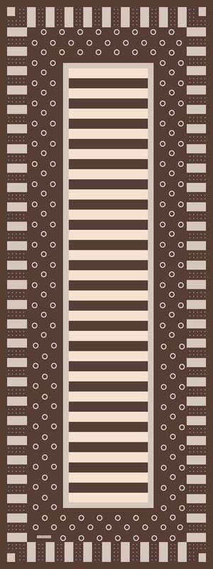 Aurora Desenli Janjan Şal - Ritmik Geometri - Kahverengi