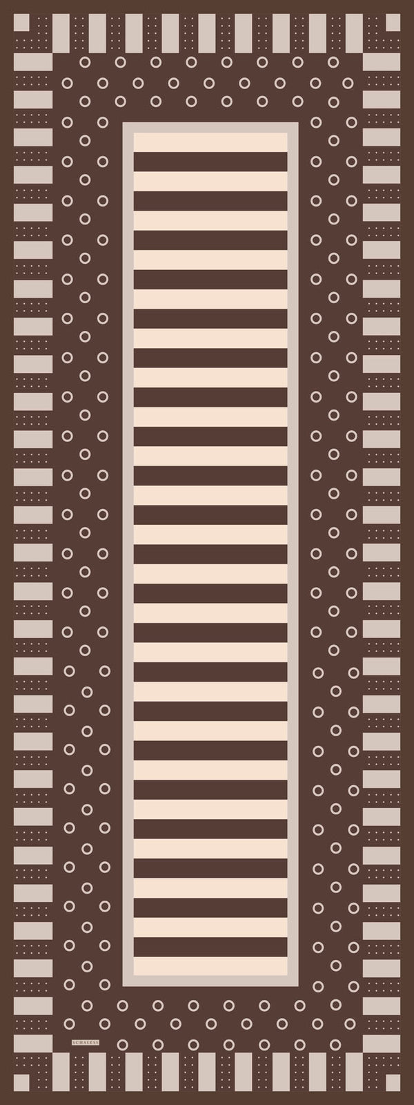 Aurora Desenli Janjan Şal - Ritmik Geometri - Kahverengi