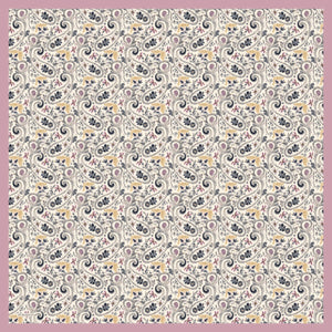 Aurora Desenli Janjan Eşarp - Etnik Bahar - Pudra