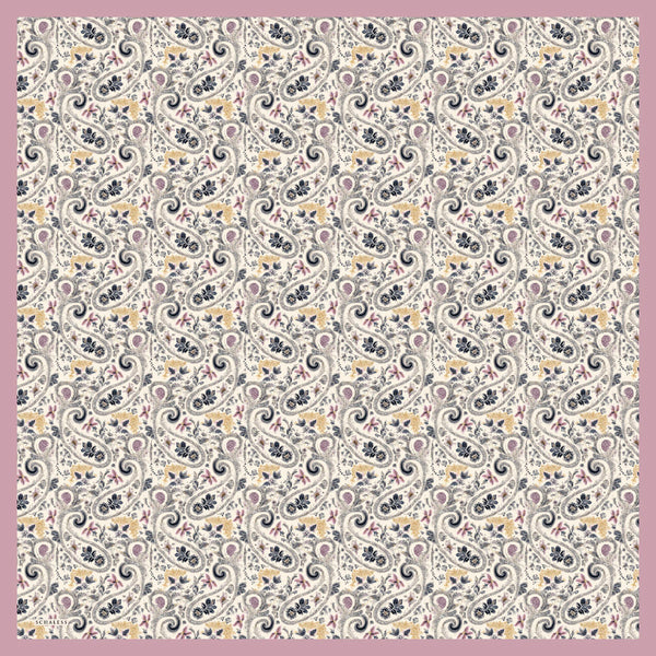 Aurora Desenli Janjan Eşarp - Etnik Bahar - Pudra