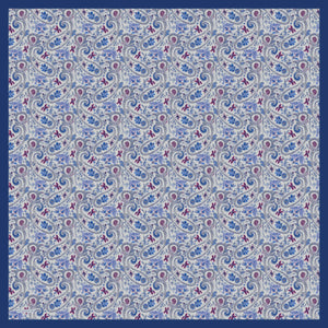 Aurora Desenli Janjan Eşarp - Etnik Bahar - Mavi