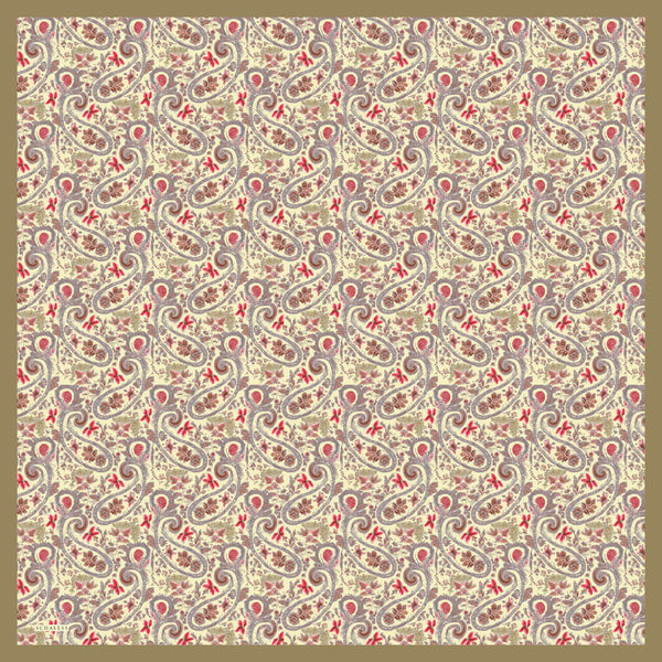 Aurora Desenli Janjan Eşarp - Etnik Bahar - Yağ Yeşili