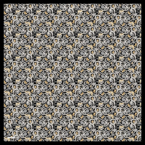 Aurora Desenli Janjan Eşarp - Etnik Bahar - Siyah