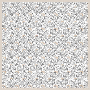 Aurora Desenli Janjan Eşarp - Etnik Bahar - Bej