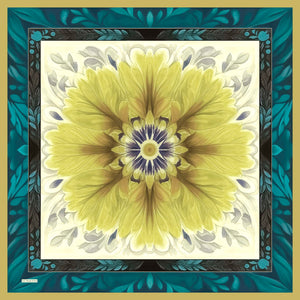 Aurora Desenli Janjan Eşarp - Güneş Çiçeği - Sarı