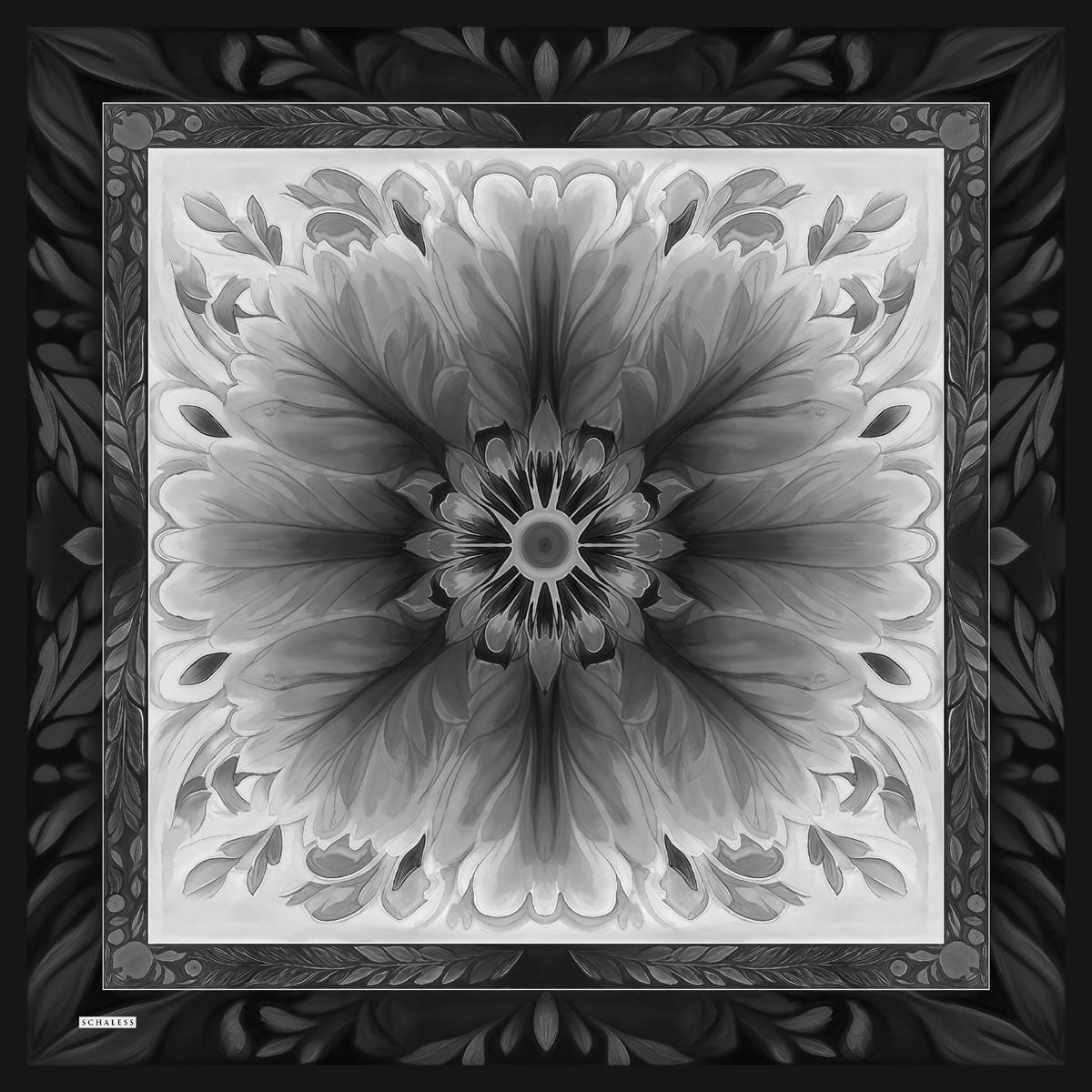 Aurora Desenli Janjan Eşarp - Güneş Çiçeği - Gri