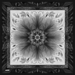 Aurora Desenli Janjan Eşarp - Güneş Çiçeği - Gri