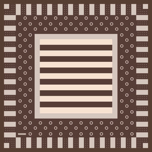 Aurora Desenli Janjan Eşarp - Ritmik Geometri - Kahverengi