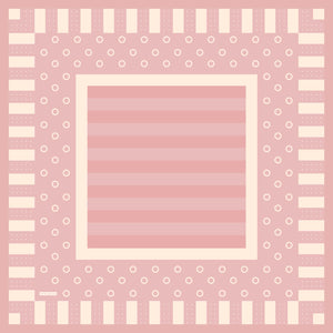 Aurora Desenli Janjan Eşarp - Ritmik Geometri - Pudra