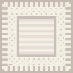 Aurora Desenli Janjan Eşarp - Ritmik Geometri - Açık Kahve