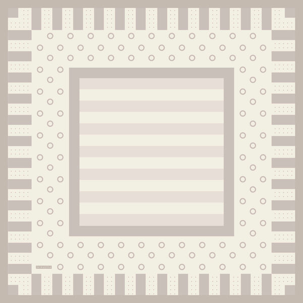 Aurora Desenli Janjan Eşarp - Ritmik Geometri - Açık Kahve