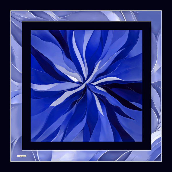 Aurora Desenli Janjan Eşarp - Göksel Gelgit - Mavi