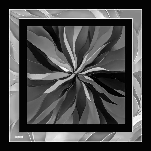 Aurora Desenli Janjan Eşarp - Göksel Gelgit - Siyah