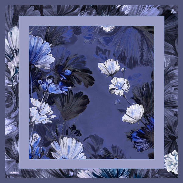 Aurora Desenli Janjan Eşarp - Gizli Bahçe - Lila