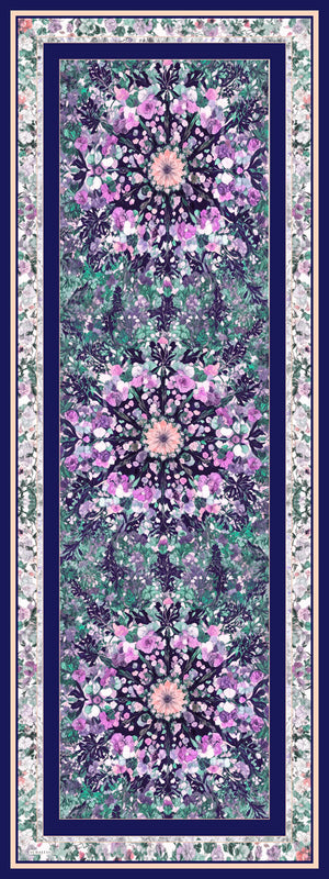 Aurora Desenli Janjan Şal - Çiçek Kozmosu - Mor