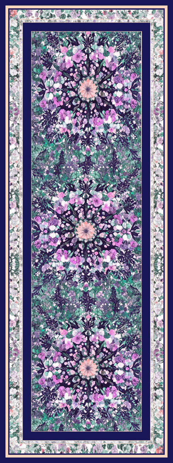 Aurora Desenli Janjan Şal - Çiçek Kozmosu - Mor