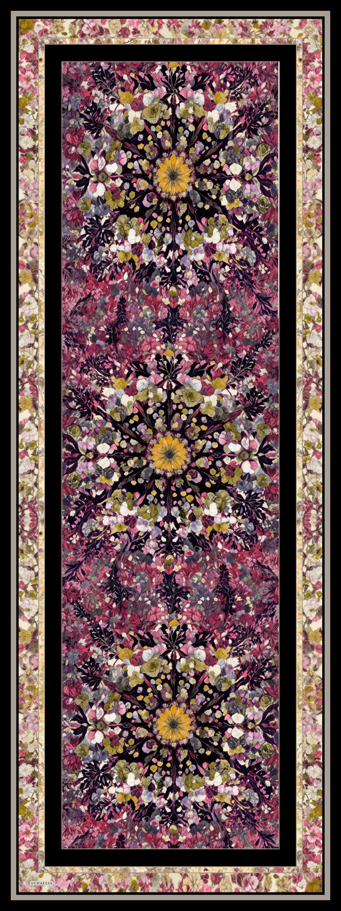 Aurora Desenli Janjan Şal - Çiçek Kozmosu - Pembe