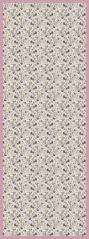 Aurora Desenli Janjan Şal - Etnik Bahar - Pudra