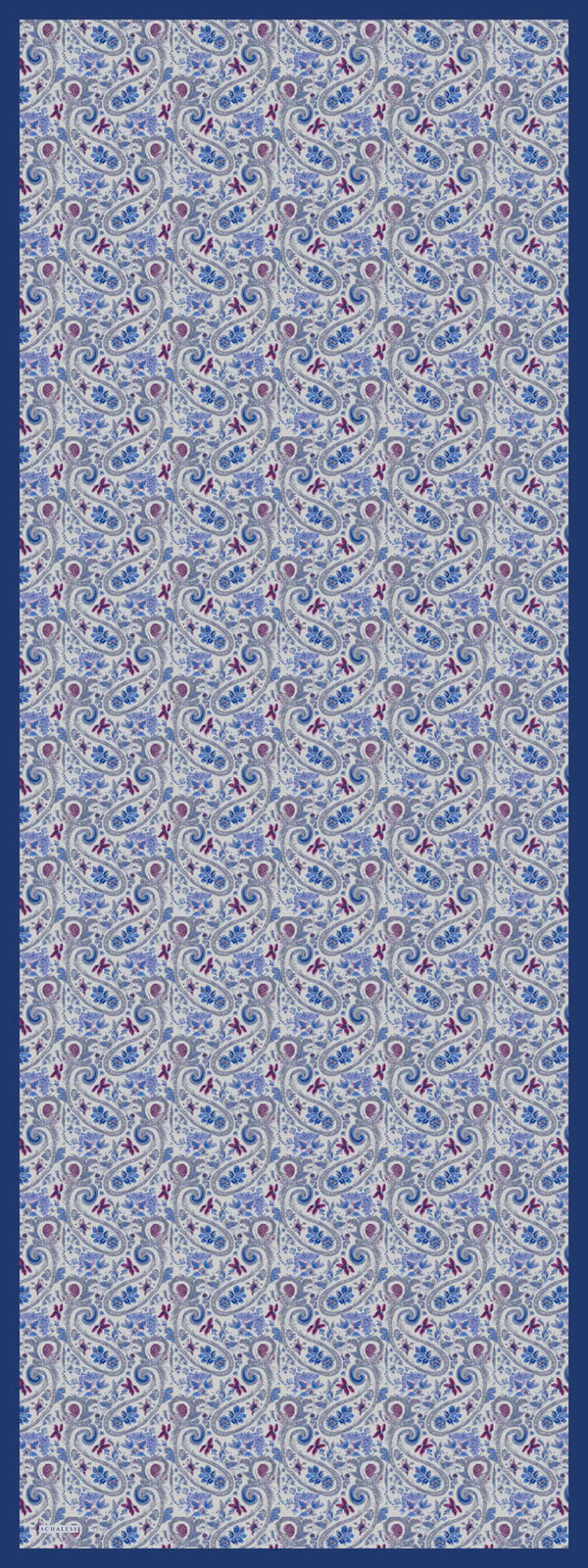 Aurora Desenli Janjan Şal - Etnik Bahar - Mavi