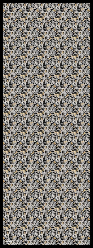 Aurora Desenli Janjan Şal - Etnik Bahar - Siyah