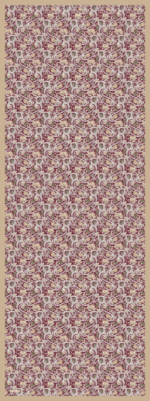 Aurora Desenli Janjan Şal - Etnik Bahar - Bordo