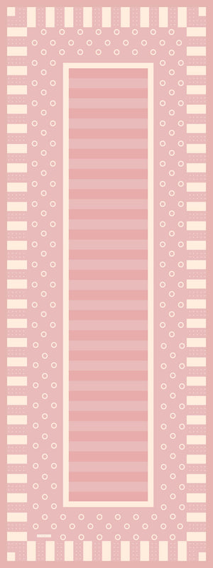 Aurora Desenli Janjan Şal - Ritmik Geometri - Pudra